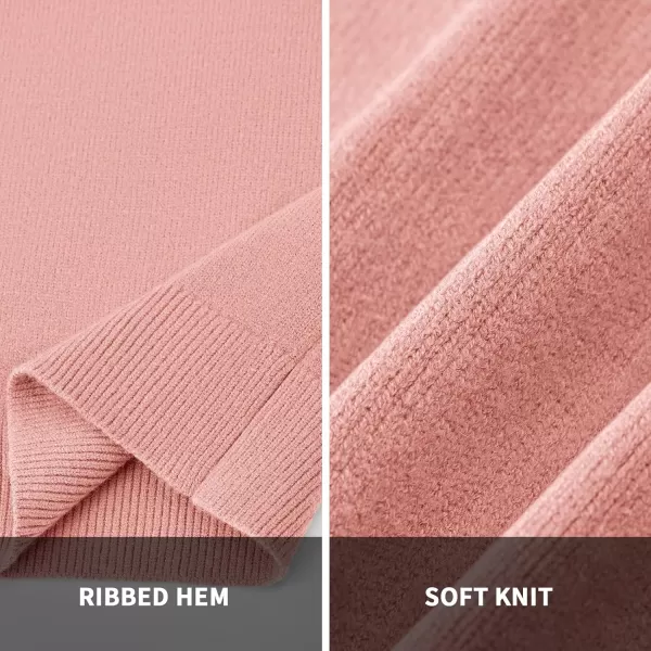 BTFBM Fall Sweaters for Women 2024 Trendy Casual Crew Neck Long Sleeve Loose Ribbed Knit Sweater Pullover Jumper TopsSolid Pink