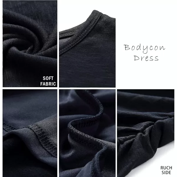 BTFBM Womens 2024 Summer Casual Beach Dresses Crew Neck Short Sleeve Wrap Party Club Mini Ruched Bodycon T Shirt DressDark Grey