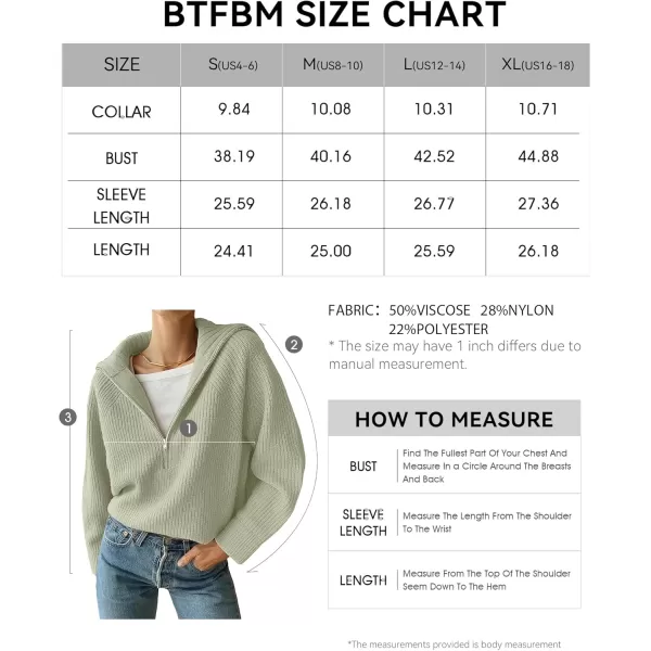 BTFBM Womens Casual Long Sleeve Half Zip Pullover Sweaters Solid V Neck Collar Ribbed Knitted Loose Slouchy Jumper TopsSolid Light Green