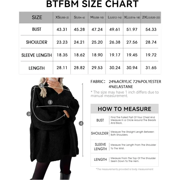 BTFBM Womens Long Pullover Sweaters 2024 Fall Winter Mock Neck Long Sleeve Thick Oversized Casual Knitted Jumper TopsBlack