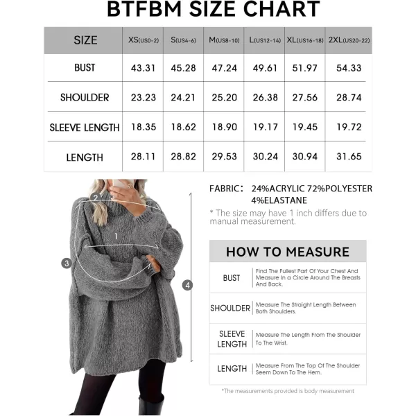 BTFBM Womens Long Pullover Sweaters 2024 Fall Winter Mock Neck Long Sleeve Thick Oversized Casual Knitted Jumper TopsGrey