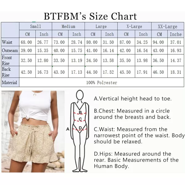 BTFBM Womens Summer Shorts 2024 Floral Elastic High Waisted Belted Casual Beach Ruffle Short Lounge Pants with PocketsFloral Apricot