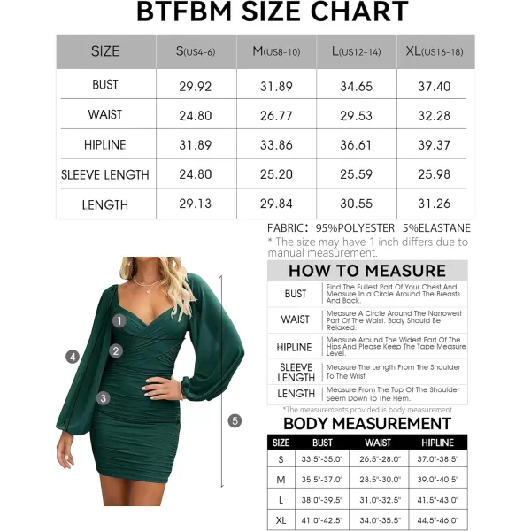 BTFBM Womens Elegant Ruched Bodycon Dresses Spring Summer Mesh Long Sleeve Cross V Neck Party Club Cocktail Mini DressSolid Green