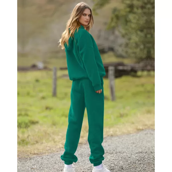 BTFBM Women 2 Piece Sweatsuits Long Sleeve Hooded Pullover Jogger Pants Fall Winter Casual Loose Lounge Sets TracksuitSolid Green