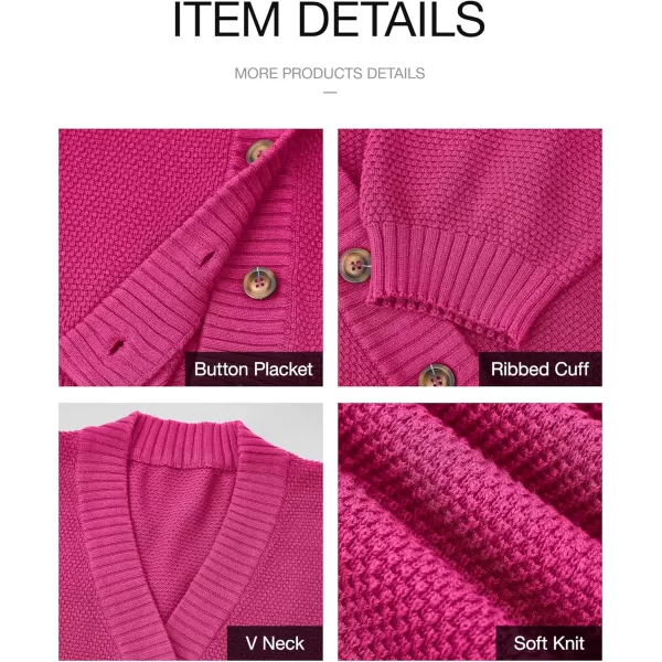 BTFBM Women 2 piece Outfits Fall Knit Sweater Sets Loose Casual Button Down Cardigan Long Pants Matching Lounge SetSolid Rose Red