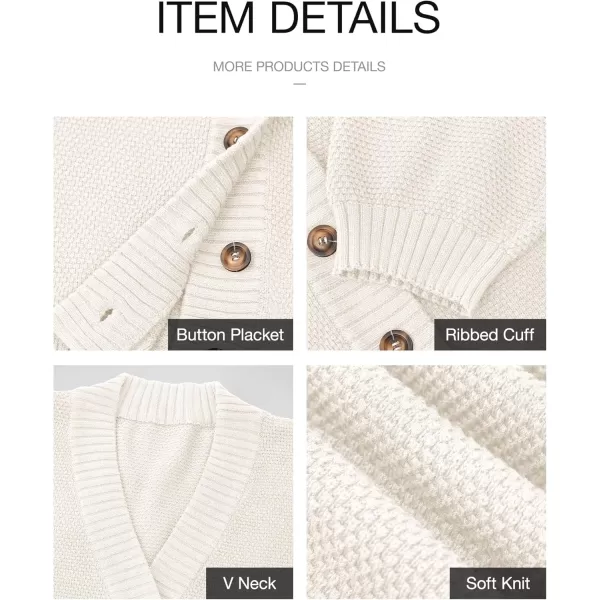 BTFBM Women 2 piece Outfits Fall Knit Sweater Sets Loose Casual Button Down Cardigan Long Pants Matching Lounge SetSolid White