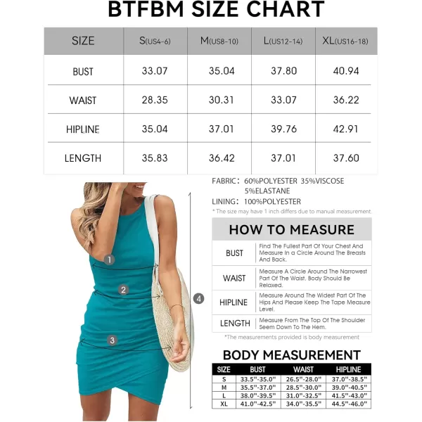 BTFBM Women 2024 Summer Sleeveless Tank Dresses Crew Neck Slim Fit Short Casual Ruched Bodycon Party Club Mini DressBright Green 2