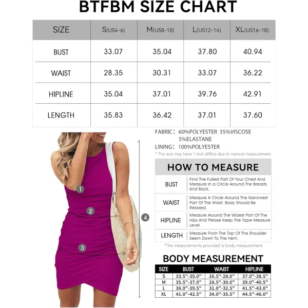 BTFBM Women 2024 Summer Sleeveless Tank Dresses Crew Neck Slim Fit Short Casual Ruched Bodycon Party Club Mini DressDark Purple