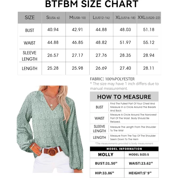 BTFBM Women Casual Boho Blouse Fashion Floral Shirts V Neck Long Puff Sleeve Lightweight Chiffon Summer Fall Tops 2024Leopard Green