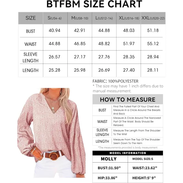 BTFBM Women Casual Boho Blouse Fashion Floral Shirts V Neck Long Puff Sleeve Lightweight Chiffon Summer Fall Tops 2024Leopard Pink