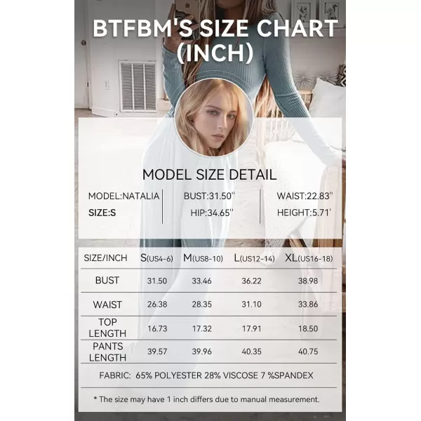 BTFBM Womens Two Piece Lounge Set Long Sleeve Bodycon Ribbed Knit Crop Top Loose Wide Leg Pant Casual Outfits SweatsuitSolid Light Blue
