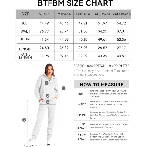 BTFBM Women 2 Piece Tracksuits Fall Winter 14 Zip Sweatshirt Jogger Pants Matching Lounge Sets Thick Sweatsuits PocketsSolid White