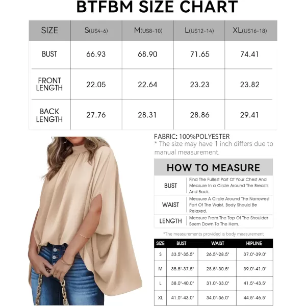 BTFBM Women Mock Neck Batwing Short Sleeve Summer Tops 2024 Spring Loose High Low Hem Casual Oversize Blouses Shirts TopSolid Beige