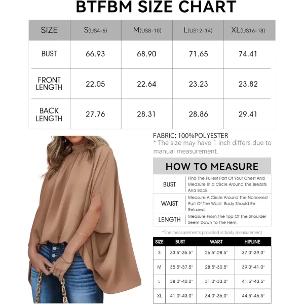BTFBM Women Mock Neck Batwing Short Sleeve Summer Tops 2024 Spring Loose High Low Hem Casual Oversize Blouses Shirts TopSolid Khaki
