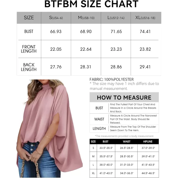 BTFBM Women Mock Neck Batwing Short Sleeve Summer Tops 2024 Spring Loose High Low Hem Casual Oversize Blouses Shirts TopSolid Pink