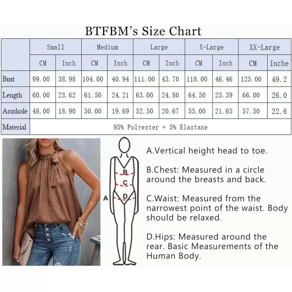 BTFBM Women Sleeveless Tie Mock Neck Summer Tops Loose Casual Side Bow Satin Halter Tank Top Blouse ShirtsHalter Dark Brown