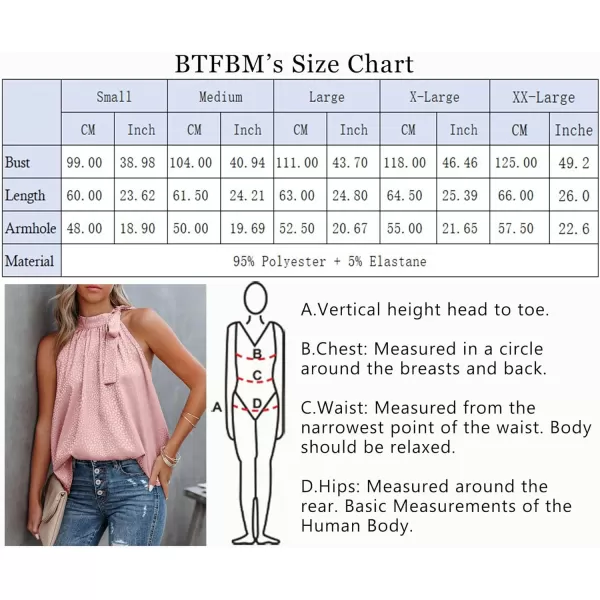 BTFBM Women Sleeveless Tie Mock Neck Summer Tops Loose Casual Side Bow Satin Halter Tank Top Blouse ShirtsHalter Light Pink