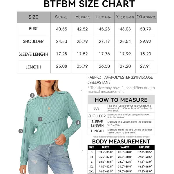 BTFBM Womens Casual Pullover Tops Dressy Fall Clothes Crew Neck Long Sleeve Side Slit Loose Drop Shoulder Knit BlouseBean Green