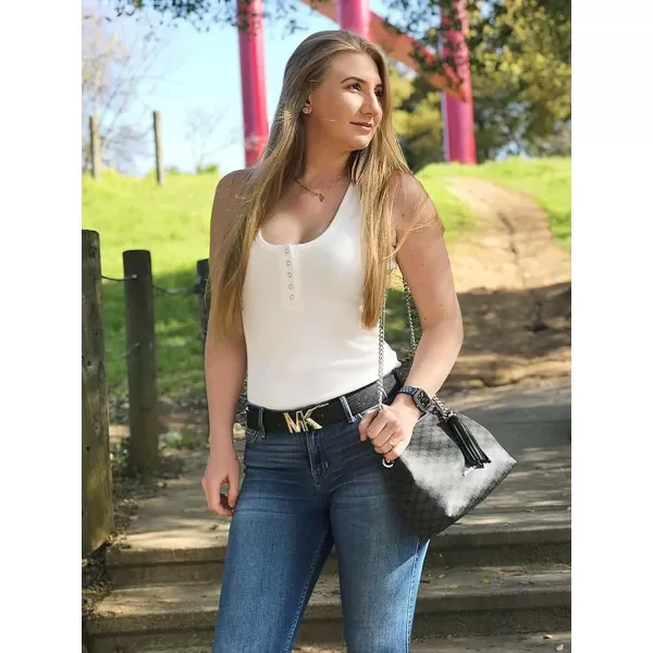 BTFBM Womens Summer Ribbed Tank Tops Crew Neck Button Down Slim Fit Basic Sleeveless Tunic Blouse Casual Henley ShirtsSleeveless White
