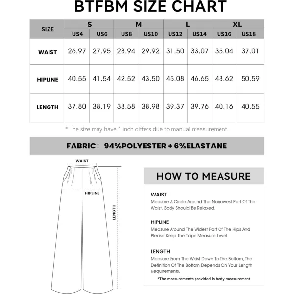 BTFBM Womens Elegant Flowy Dress Pants Front Pleated High Waisted Casual Wide Leg Loose Palazzo Trousers with PocketsPink
