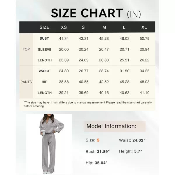 BTFBM Womens Two Piece Tracksuit Fall 2024 Long Sleeve Zip Up Sweatshirt Long Pants Outfits Jogger Sweatsuit SetsSolid Grey