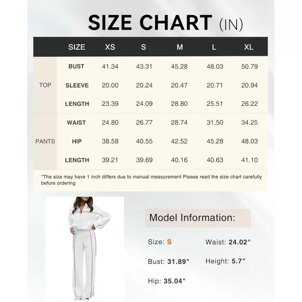 BTFBM Womens Two Piece Tracksuit Fall 2024 Long Sleeve Zip Up Sweatshirt Long Pants Outfits Jogger Sweatsuit SetsSolid White