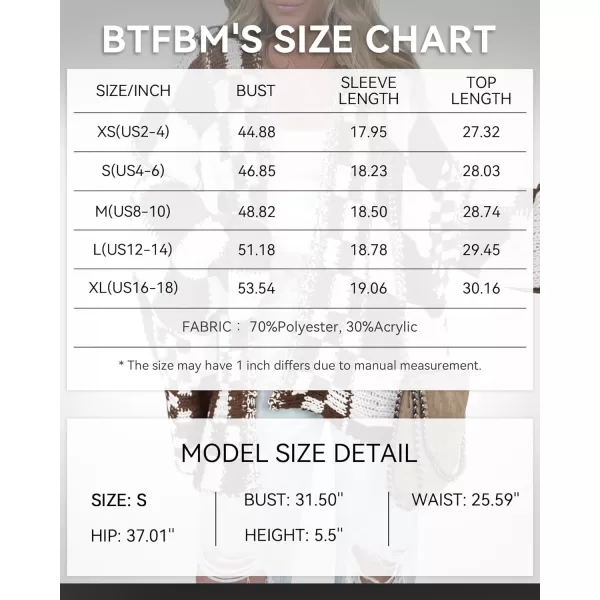 BTFBM Casual Womens Open Front Long Sleeve Chunky Knit Cardigan Sweater Checkered Knit Cardigan Sweaters CoatBrown