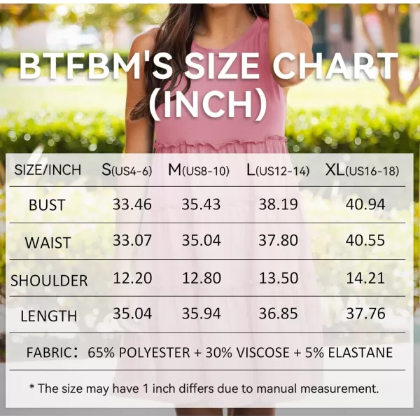 BTFBM Women Sleeveless Summer Dress 2024 Crewneck Ribbed Knit Ruffle Swing Button Down Beach Sun Mini Tank Short DressesTiered Coral Pink
