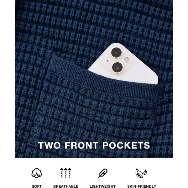 BTFBM Women Cardigan Sweaters Fall Fashion 2024 Button Down Long Sleeve Chunky Knit Open Front Tweed Jacket OuterwearSolid Navy
