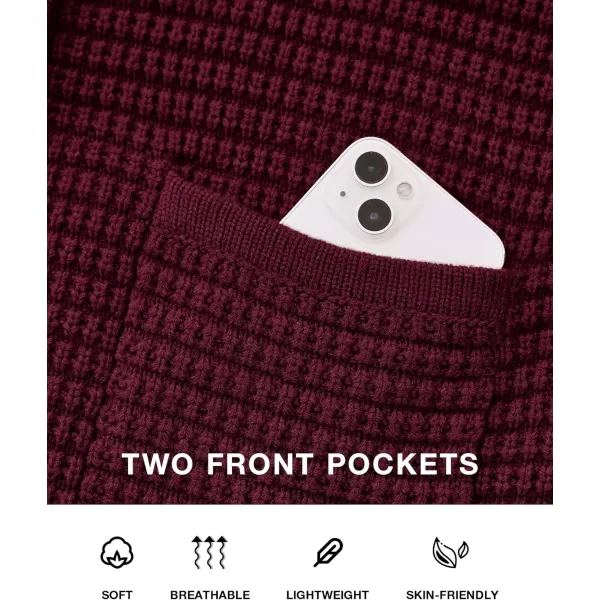 BTFBM Women Cardigan Sweaters Fall Fashion 2024 Button Down Long Sleeve Chunky Knit Open Front Tweed Jacket OuterwearSolid Wine Red