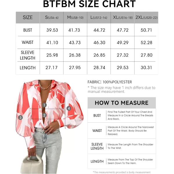 BTFBM Women Fashion Button Down Shirts Lapel V Neck Printed Solid Boho Long Sleeve Blouses Dressy Casual Summer Fall TopPrint Pink
