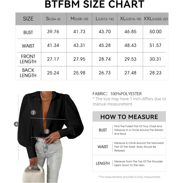 BTFBM Women Fashion Button Down Shirts Lapel V Neck Printed Solid Boho Long Sleeve Blouses Dressy Casual Summer Fall TopSolid Black