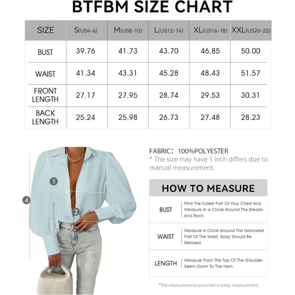BTFBM Women Fashion Button Down Shirts Lapel V Neck Printed Solid Boho Long Sleeve Blouses Dressy Casual Summer Fall TopSolid Light Blue