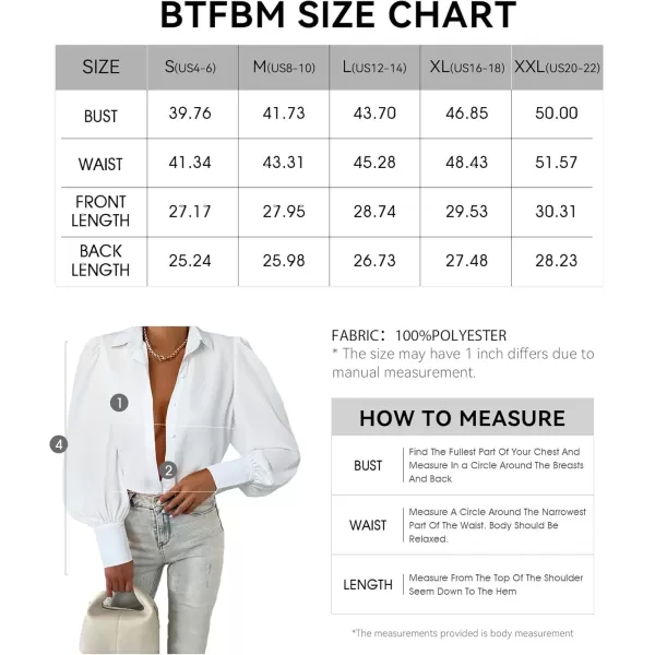 BTFBM Women Fashion Button Down Shirts Lapel V Neck Printed Solid Boho Long Sleeve Blouses Dressy Casual Summer Fall TopSolid White