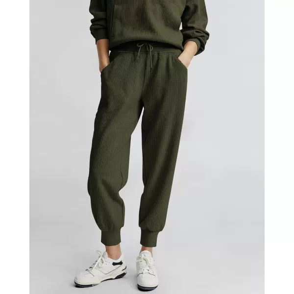 BTFBM Womens 2 Piece Tracksuit Fall Outfits 2024 Long Sleeve Half Zip Sweatshirt Sweatpants Lounge Set SweatsuitsSolid Army Green