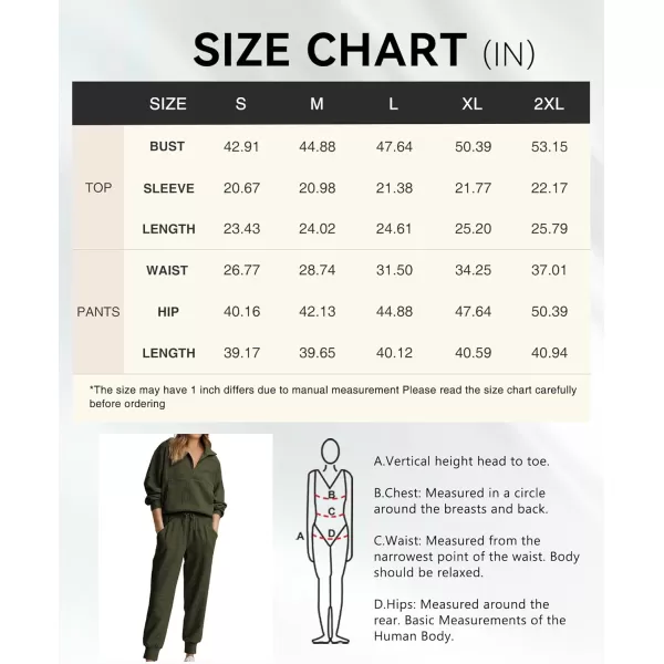 BTFBM Womens 2 Piece Tracksuit Fall Outfits 2024 Long Sleeve Half Zip Sweatshirt Sweatpants Lounge Set SweatsuitsSolid Army Green