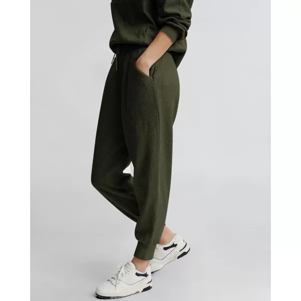 BTFBM Womens 2 Piece Tracksuit Fall Outfits 2024 Long Sleeve Half Zip Sweatshirt Sweatpants Lounge Set SweatsuitsSolid Army Green