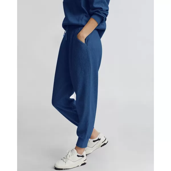BTFBM Womens 2 Piece Tracksuit Fall Outfits 2024 Long Sleeve Half Zip Sweatshirt Sweatpants Lounge Set SweatsuitsSolid Dark Blue