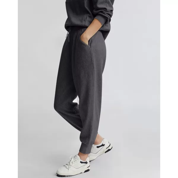 BTFBM Womens 2 Piece Tracksuit Fall Outfits 2024 Long Sleeve Half Zip Sweatshirt Sweatpants Lounge Set SweatsuitsSolid Dark Grey