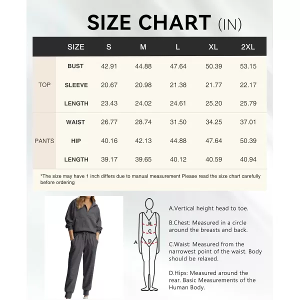BTFBM Womens 2 Piece Tracksuit Fall Outfits 2024 Long Sleeve Half Zip Sweatshirt Sweatpants Lounge Set SweatsuitsSolid Dark Grey