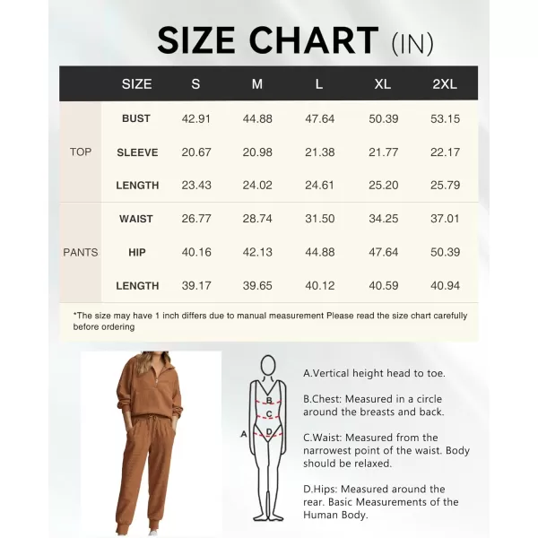 BTFBM Womens 2 Piece Tracksuit Fall Outfits 2024 Long Sleeve Half Zip Sweatshirt Sweatpants Lounge Set SweatsuitsSolid Dark Khaki