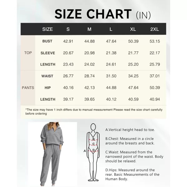 BTFBM Womens 2 Piece Tracksuit Fall Outfits 2024 Long Sleeve Half Zip Sweatshirt Sweatpants Lounge Set SweatsuitsSolid Grey