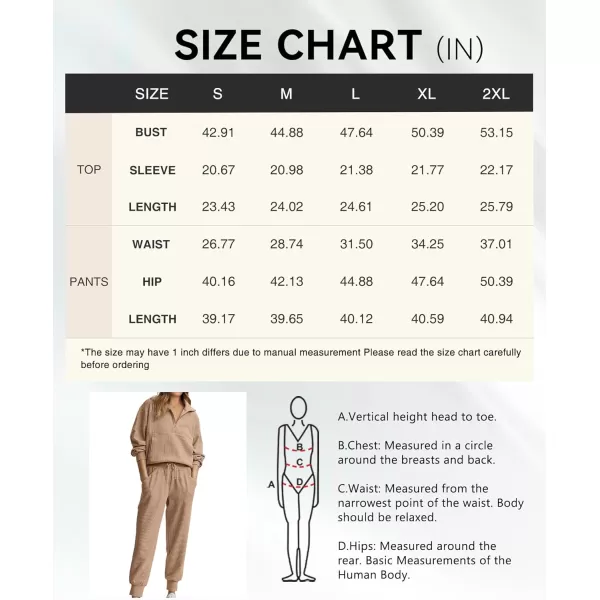 BTFBM Womens 2 Piece Tracksuit Fall Outfits 2024 Long Sleeve Half Zip Sweatshirt Sweatpants Lounge Set SweatsuitsSolid Khaki