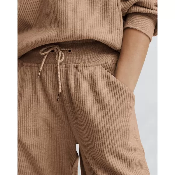 BTFBM Womens 2 Piece Tracksuit Fall Outfits 2024 Long Sleeve Half Zip Sweatshirt Sweatpants Lounge Set SweatsuitsSolid Khaki
