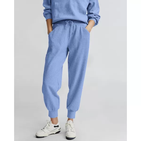 BTFBM Womens 2 Piece Tracksuit Fall Outfits 2024 Long Sleeve Half Zip Sweatshirt Sweatpants Lounge Set SweatsuitsSolid Light Blue