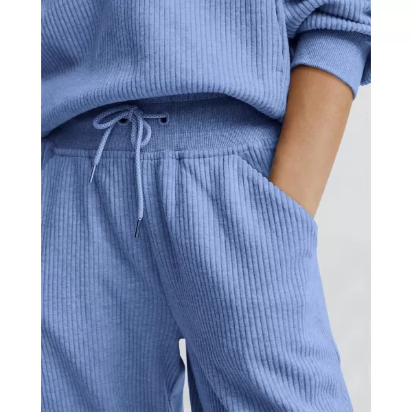 BTFBM Womens 2 Piece Tracksuit Fall Outfits 2024 Long Sleeve Half Zip Sweatshirt Sweatpants Lounge Set SweatsuitsSolid Light Blue