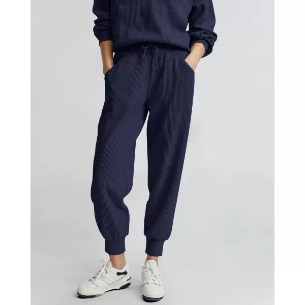 BTFBM Womens 2 Piece Tracksuit Fall Outfits 2024 Long Sleeve Half Zip Sweatshirt Sweatpants Lounge Set SweatsuitsSolid Navy