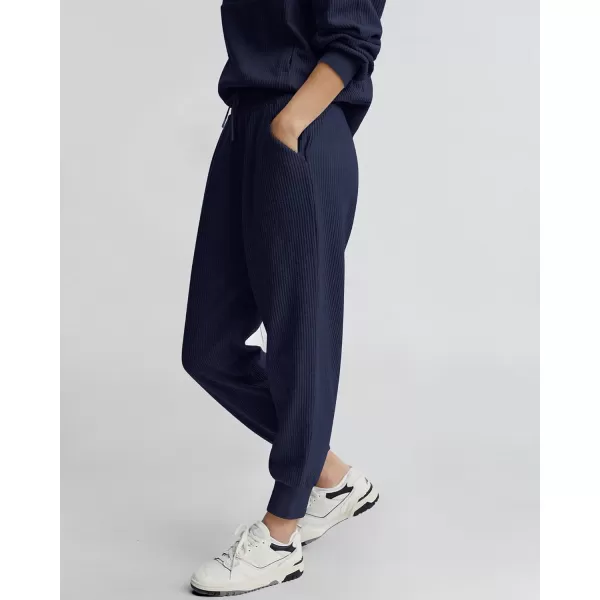 BTFBM Womens 2 Piece Tracksuit Fall Outfits 2024 Long Sleeve Half Zip Sweatshirt Sweatpants Lounge Set SweatsuitsSolid Navy