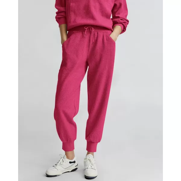 BTFBM Womens 2 Piece Tracksuit Fall Outfits 2024 Long Sleeve Half Zip Sweatshirt Sweatpants Lounge Set SweatsuitsSolid Rose Red