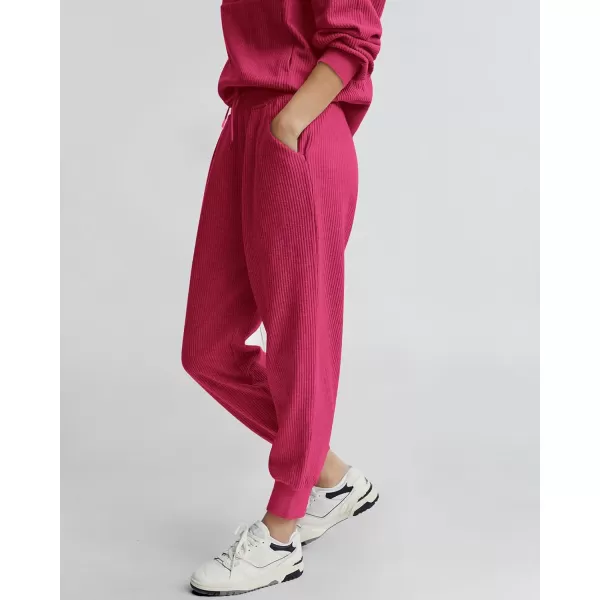 BTFBM Womens 2 Piece Tracksuit Fall Outfits 2024 Long Sleeve Half Zip Sweatshirt Sweatpants Lounge Set SweatsuitsSolid Rose Red